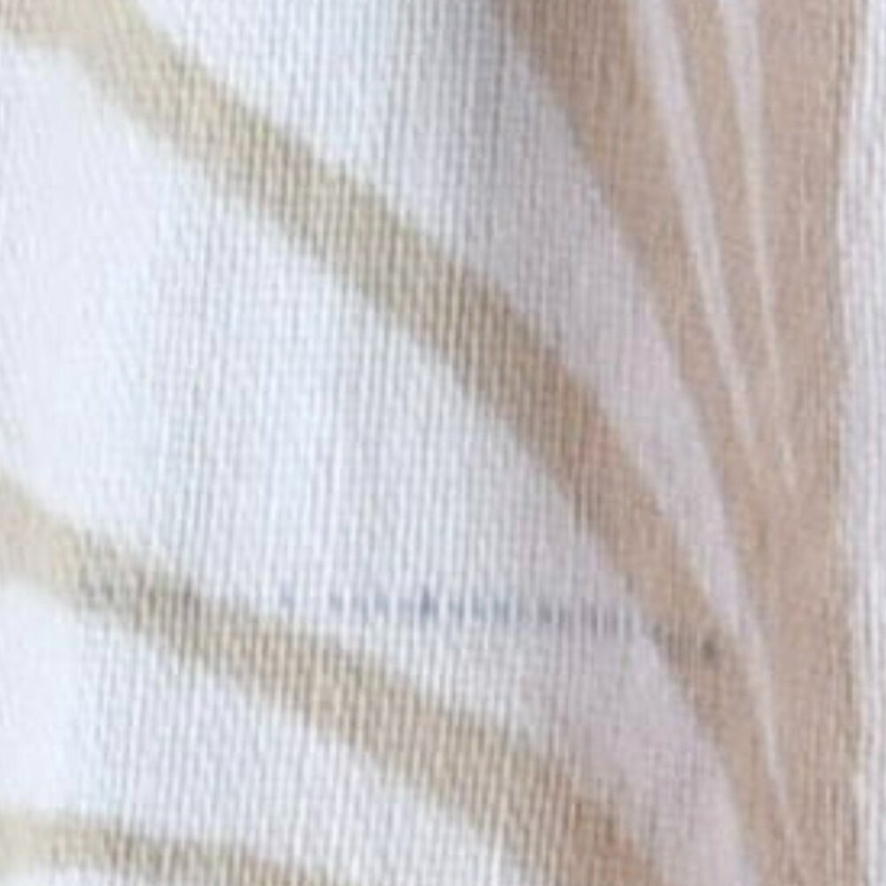 Ellen Tracy Linen Blend Top M Leaf Print Coastal Resort Blouse - Picture 8 of 8